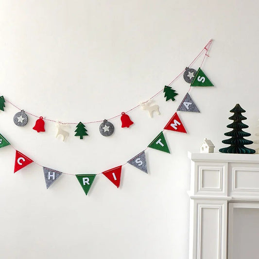 Happy Merry Christmas Felt Banner