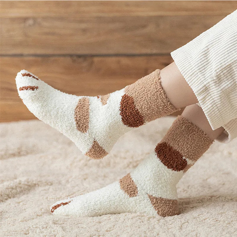 Cute Cat Paw Pattern Warm Sleeping Socks