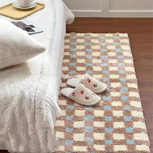 Soft Checkerboard Plaid Rug