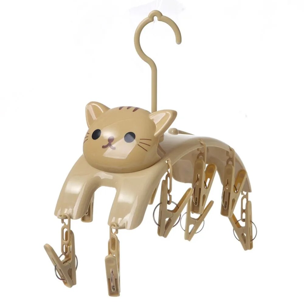 Cute Cat Drying Hanger Clothespin