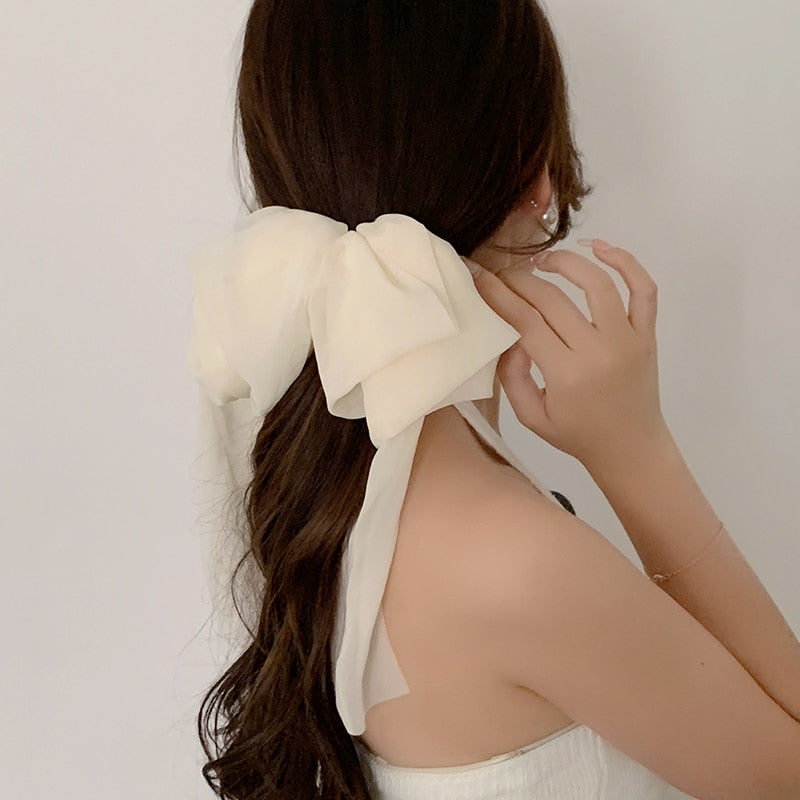 Lovely Chiffon Bow Barrette Hair Clip