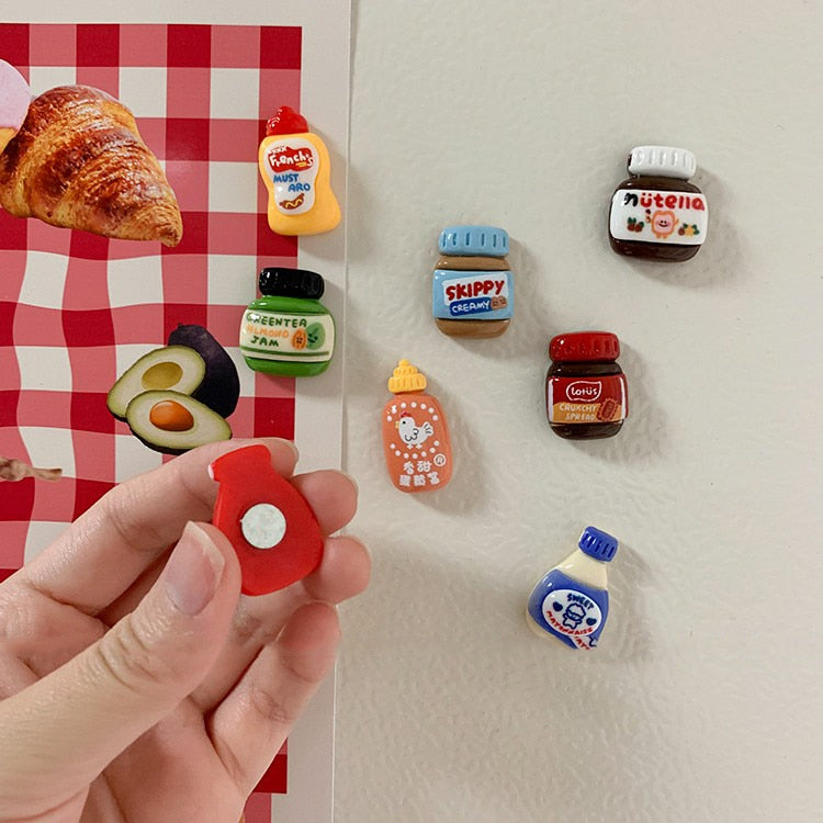 Cute Sauce Bottle Fridge Magnets 8pc set