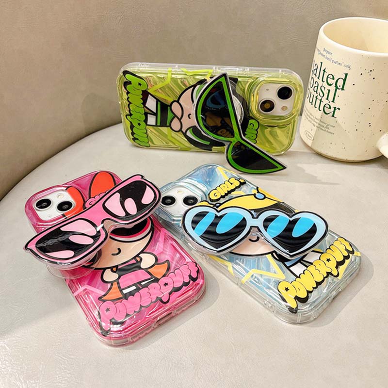 Cute Power Girls iPhone Case with Sunglasses Phone grip