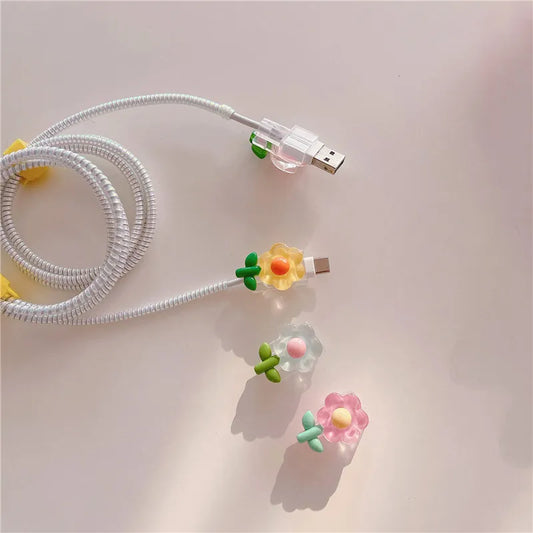 Cute Daisy Flower Cable Protector