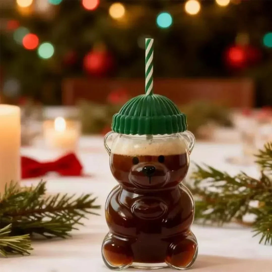 Cute Little Bear Glass Cup