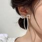 Lovely Long Beaded Bow Dangle Earrings