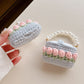 Knitted Tulip Flower Pearl Chain AirPods Case