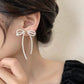 Lovely Long Beaded Bow Dangle Earrings