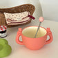 Kawaii Victory Peach Mug With Saucer