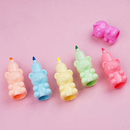 Cute Little Bear 5Colors Highlighter Pens