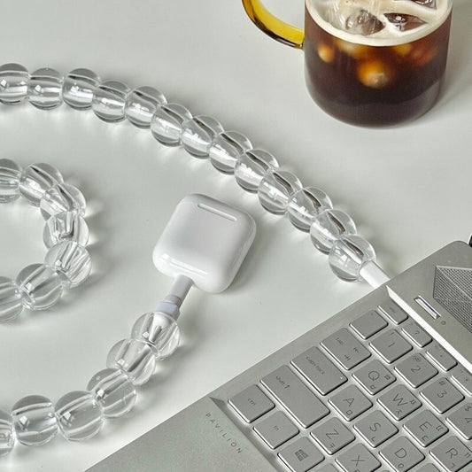 K-style Clear Beaded iPhone Charger Cable