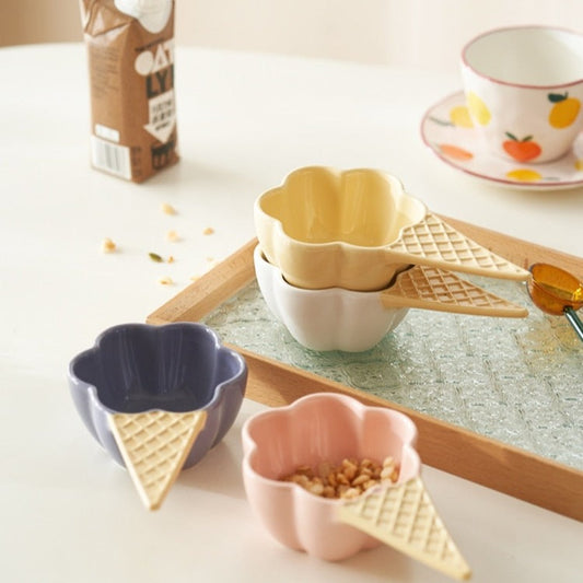 Cute Ice cream Shaped Ceramic Bowl