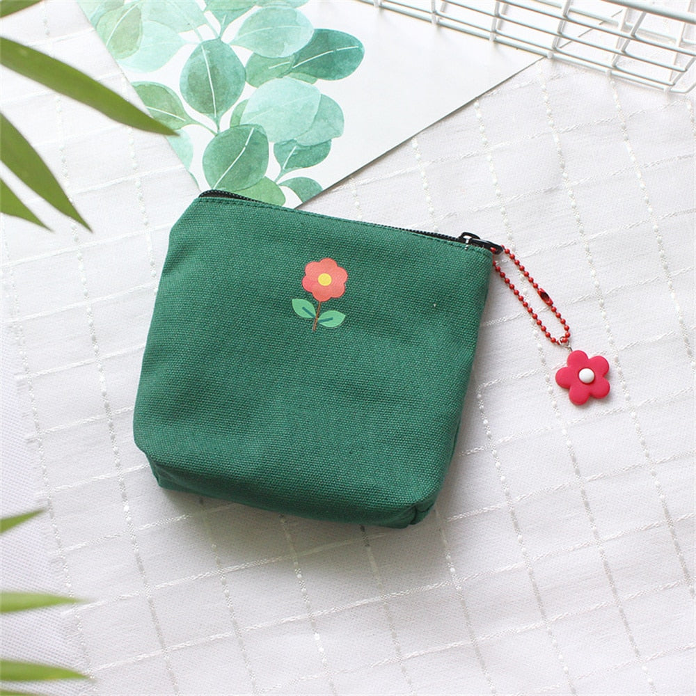 Cute Flower mini Canvas Storage Bag