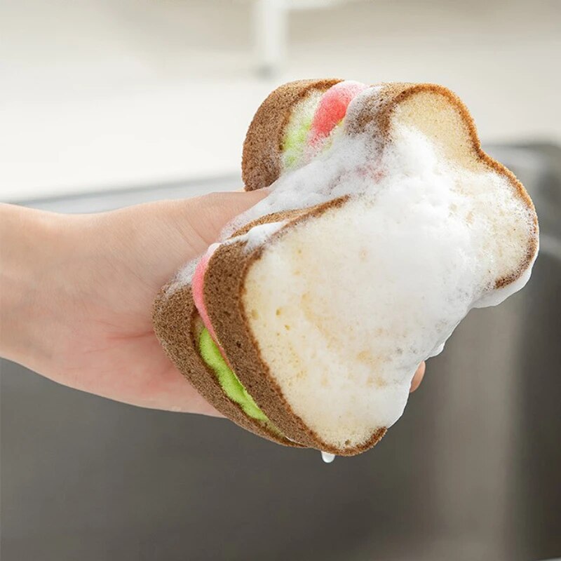 Cute Toast Sandwich Cleaning Sponge