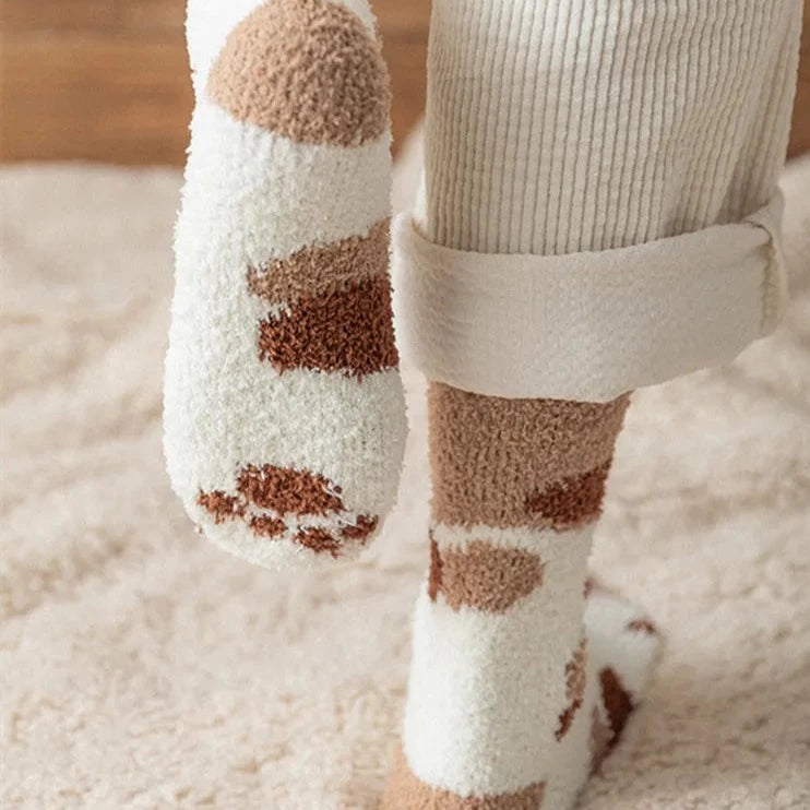 Cute Cat Paw Pattern Warm Sleeping Socks