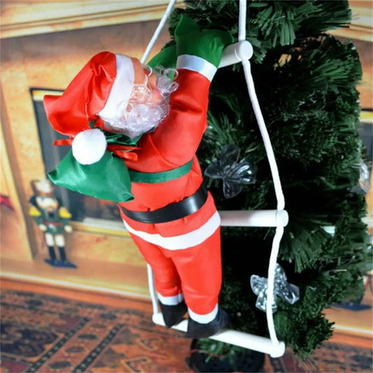 Santa Claus Climbing Tree Ornament