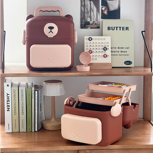 Cute Brown Bear First-Aid Storage Box