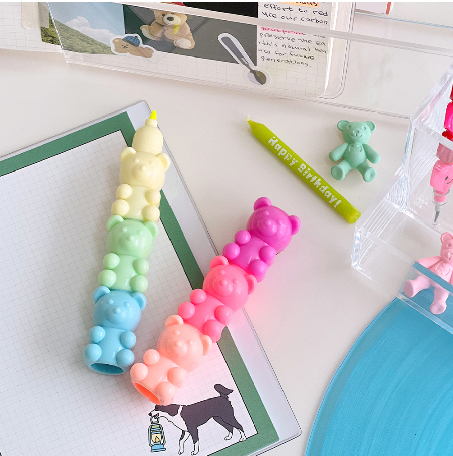 Cute Little Bear 5Colors Highlighter Pens