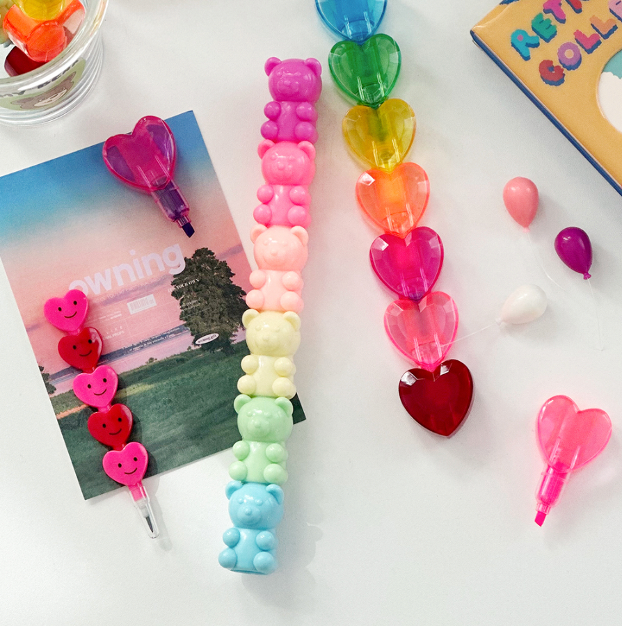 Cute Little Bear 5Colors Highlighter Pens