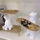 Cute Bear Sculpture Storage Decor Tray