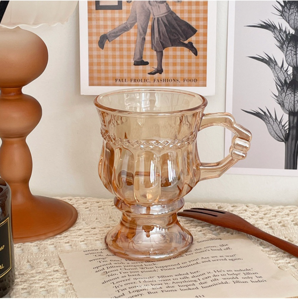 Retro Goblet Handle Glass Cup