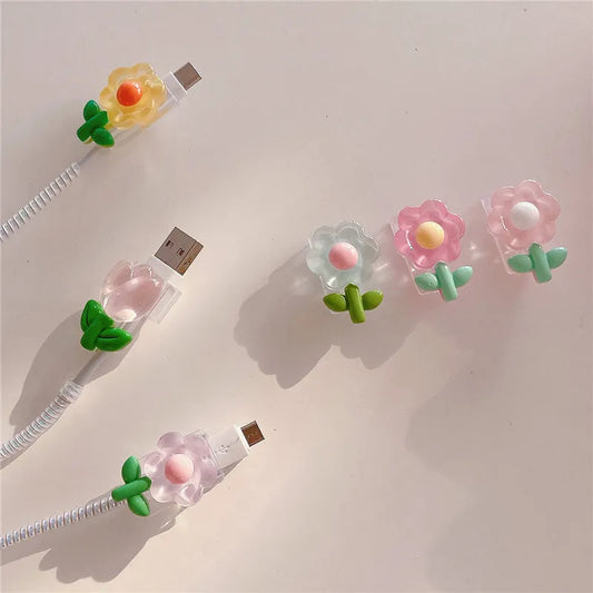 Cute Daisy Flower Cable Protector