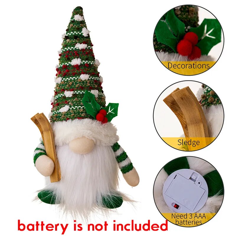 Happy Christmas Elf Doll with Led Light