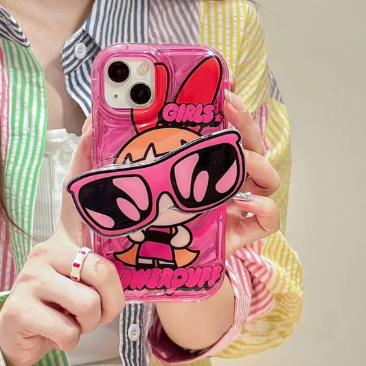 Cute Power Girls iPhone Case with Sunglasses Phone grip