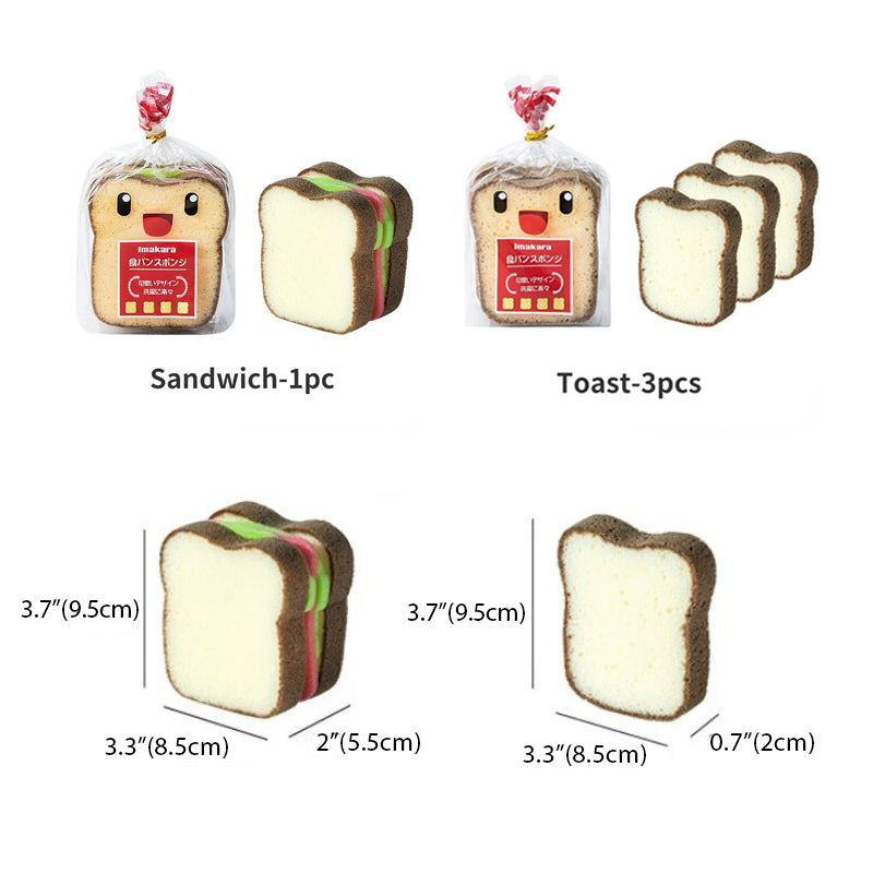 Cute Toast Sandwich Cleaning Sponge