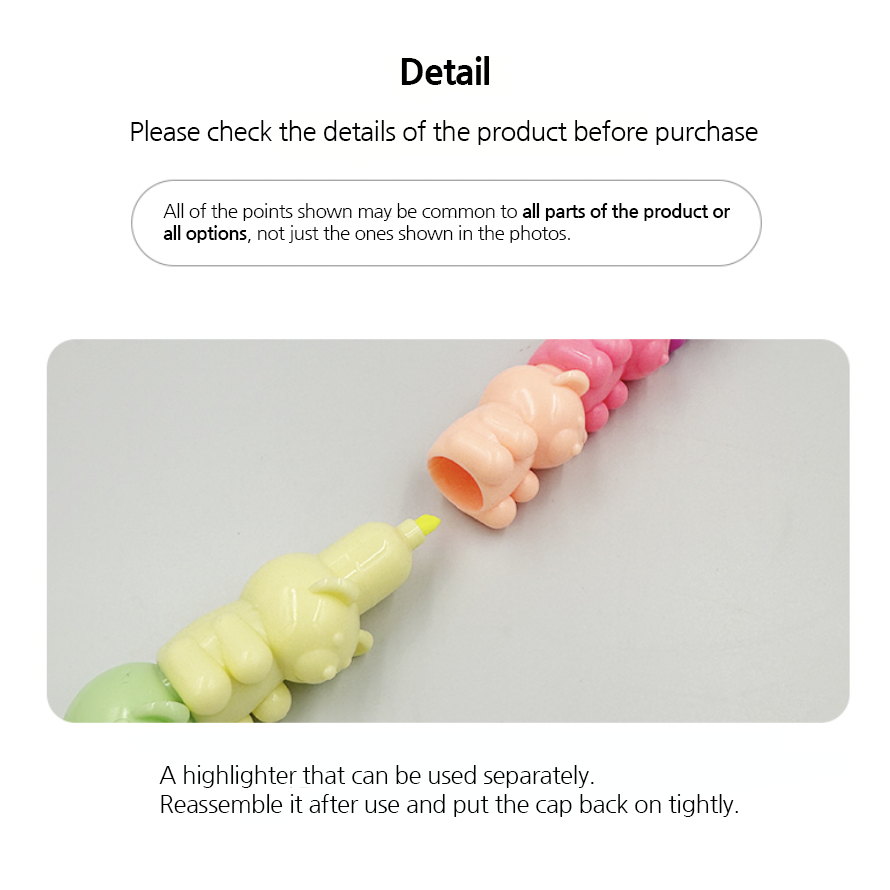 Cute Little Bear 5Colors Highlighter Pens