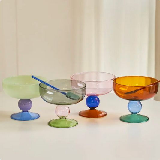 Happy Colorful Ice cream Yoghurt Glass Cup
