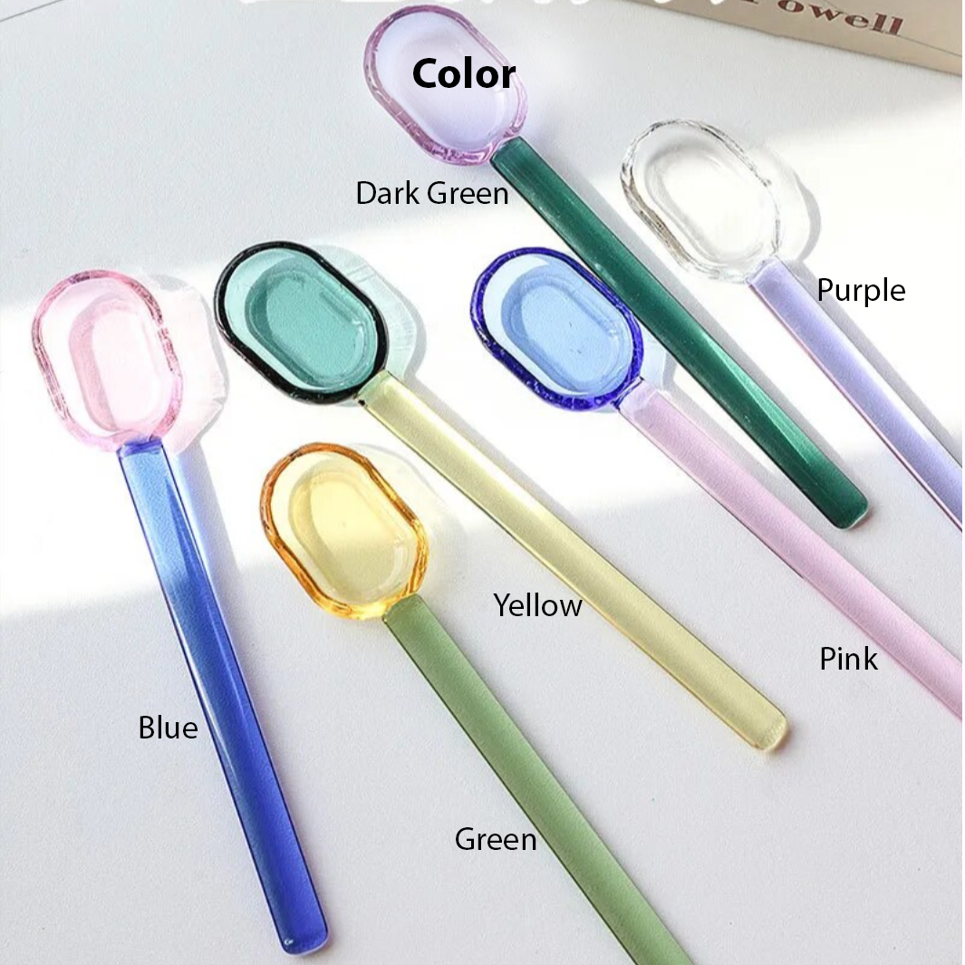 Happy Colorful Ice cream Glass Spoon