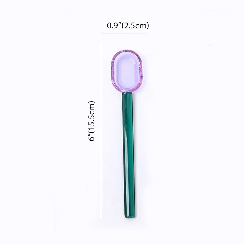 Happy Colorful Ice cream Glass Spoon