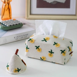 Yellow Daisy Fabric Tissue Cover