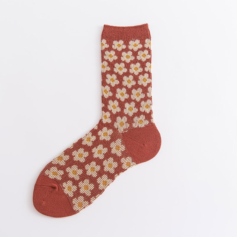 Cute Funky Retro Daisy Socks