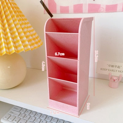 Cute Candy Color 4 Grid Desktop Pen Organizer