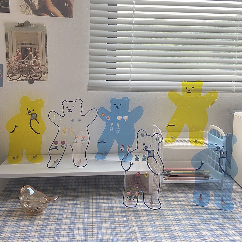 Cute Acrylic Bear Jewelry Display Stand Rack