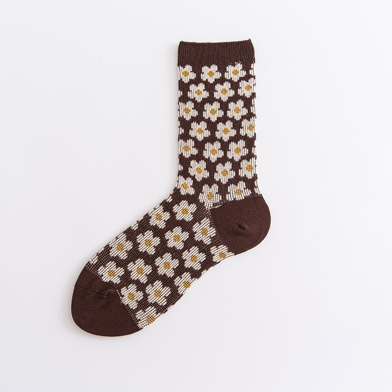 Cute Funky Retro Daisy Socks