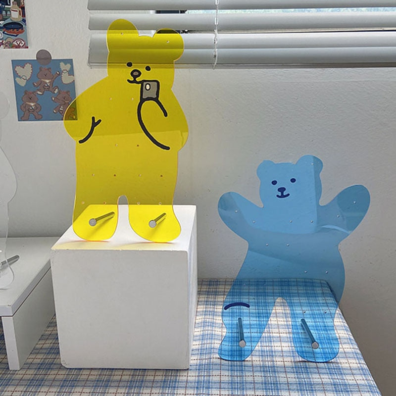 Cute Acrylic Bear Jewelry Display Stand Rack