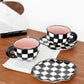 Hand painted Checkered Cup Set