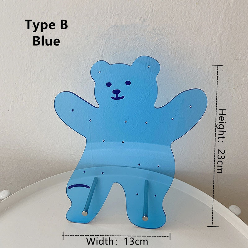 Cute Acrylic Bear Jewelry Display Stand Rack