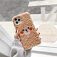 Cute Plush Blusher Bear Phone Case For iPhone