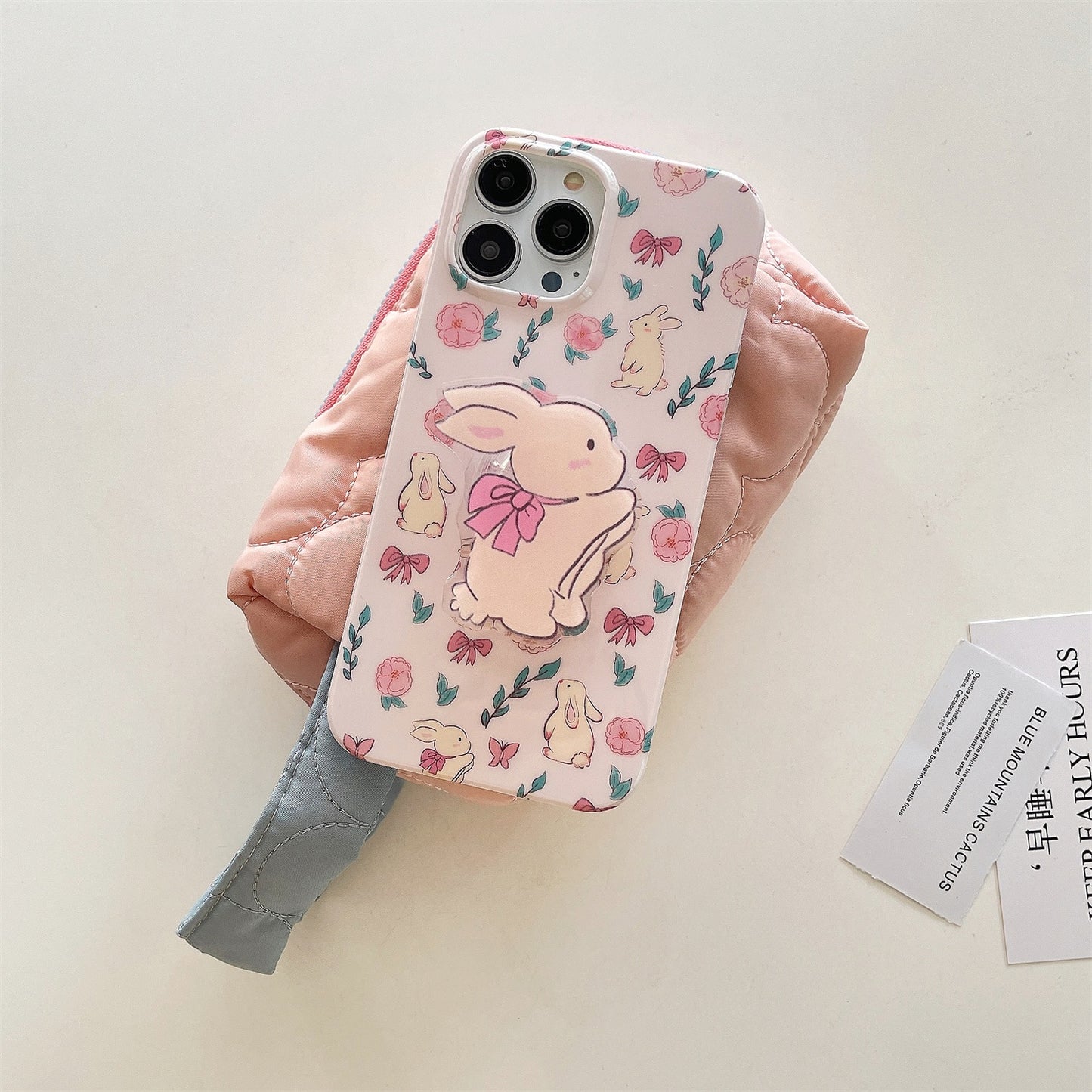 Cute K-style Pink Rabbit Phone Case