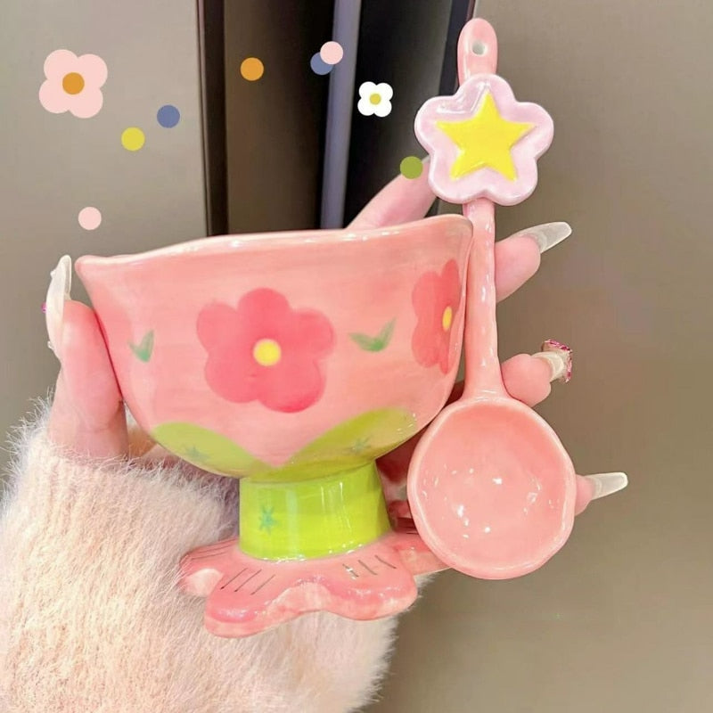 K-style Cute Irregular Flower Dessert Bowl