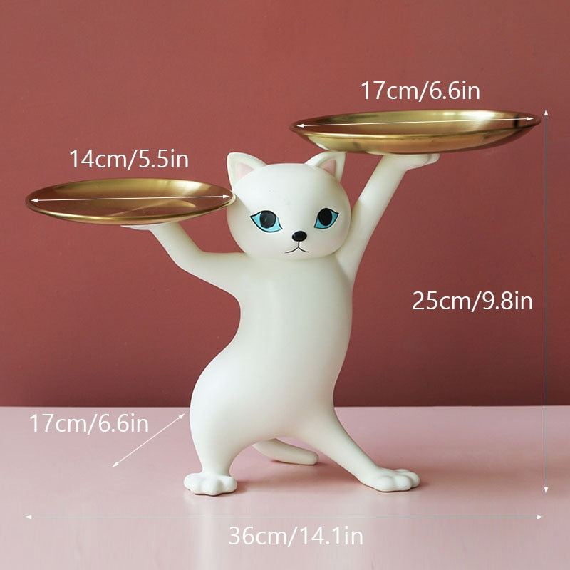 Adorable Dancing Cat figure with Tray