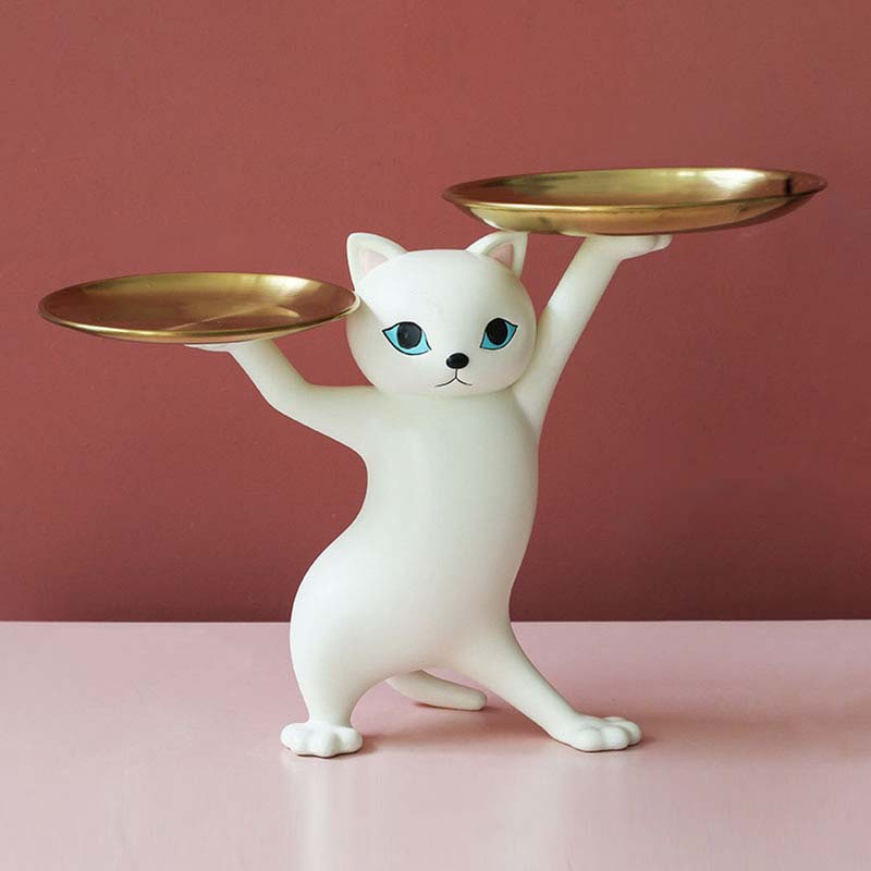 Adorable Dancing Cat figure with Tray