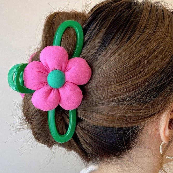 Pink Daisy Flower Hair Claw