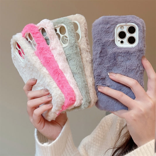 Cute Warm Faux Fur Plush Phone Case For iPhone