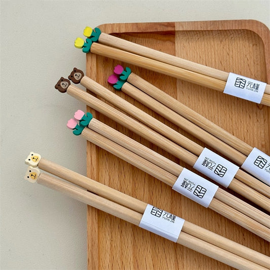 Cute K-style Bear Flower Chopsticks