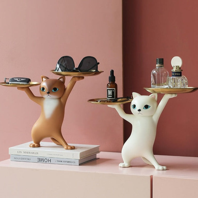 Adorable Dancing Cat figure with Tray